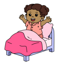 dessin animé enfant éveillé Matin clipart png