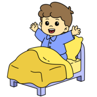 cartone animato ragazzo sveglio mattina clipart png