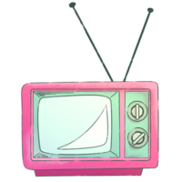 retro geïsoleerd televisie sticker element png