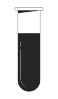 Test tube with liquid flat monochrome isolated vector object. Container for chemicals. Editable black and white line art drawing. Simple outline spot illustration for web graphic design