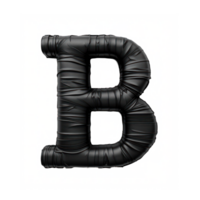 letter B made from black crinkled leather, abc alphabet letter typography font png