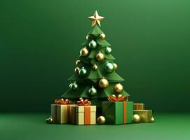 Christmas green tree background photo