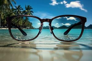 Glasses on the beach photo