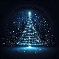 Christmas tree background. Illustration AI Generative photo