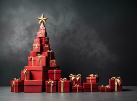 Navidad árbol desde regalo cajas foto