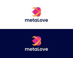 Simple MX with love logo design concept vector