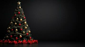 Christmas Background with Christmas Tree. Illustration AI Generative photo