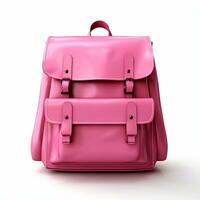Vivid school backpack isolated on white photo