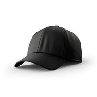 Mockup black baseball cap isolated photo