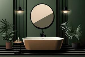 Green bathroom modern background photo