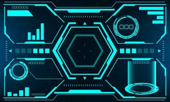 HUD sci-fi interface screen view blue design virtual reality futuristic technology display vector