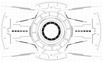 HUD sci-fi interface screen monochrome view design virtual reality futuristic technology display vector