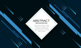 Abstract white square banner on blue tone cyber geometric minimal graphic design modern futuristic technology background vector