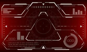 HUD sci-fi interface screen view red design virtual reality futuristic technology display vector