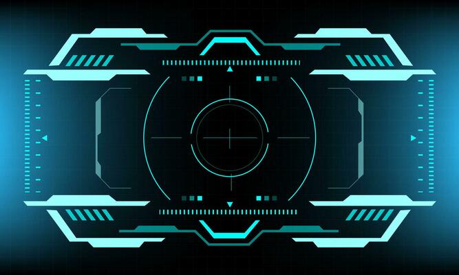 HUD sci-fi interface screen view blue design virtual reality futuristic technology display vector