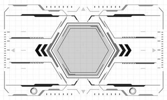 HUD sci-fi interface screen monochrome view design virtual reality futuristic technology display vector