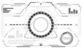 HUD sci-fi interface screen monochrome view design virtual reality futuristic technology display vector