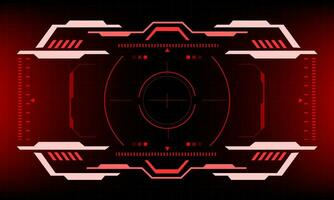 HUD sci-fi interface screen view red design virtual reality futuristic technology display vector