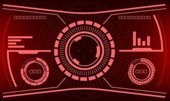 HUD sci-fi interface screen view red design virtual reality futuristic technology display vector