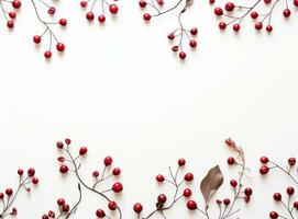 Natural background with red berries photo