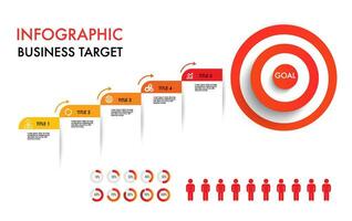 Infographic template for project and planning modern timeline, roadmap, stages, step reach to target vector