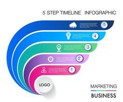 Design template, funnel marketing infographic steps and icon of digital marketing concept vector