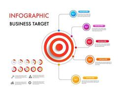 infografía modelo para proyecto alcanzar a objetivo vector