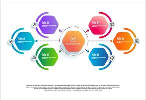 Infographic template for business 6 step option modern design vector