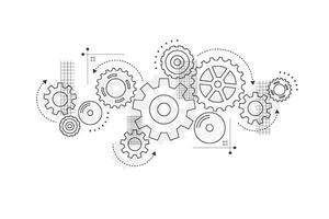 Abstract gear wheel mechanism background. Machine technology. Vector illustration