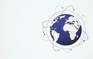 Global network connection. World map point and line composition concept of global business. Vector Illustration