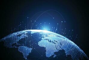 Global network connection. World map point and line composition concept of global business. Vector Illustration