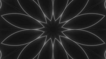 Twelve Sided Grayscale Floral Mandala Psychedelic Pattern Loop video
