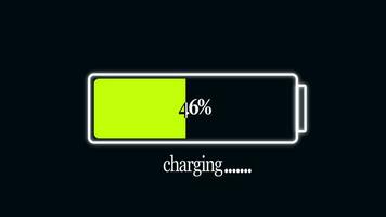 Battery charge, battery charging icon animation. video