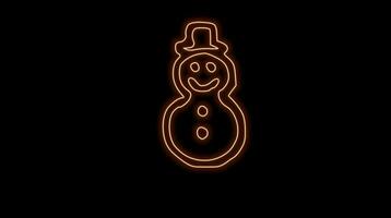 Neon Christmas decoration on Black Background video