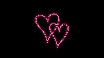 Animated Glowing Colorful Neon Heart video