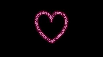 Animated Glowing Colorful Neon Heart video