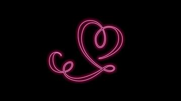 Animated Glowing Colorful Neon Heart video