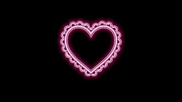 Animated glowing colorful neon heart video