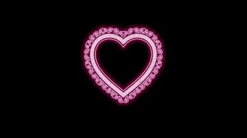 Animated glowing colorful neon heart video