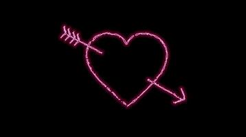 Animated Glowing Colorful Neon Heart video