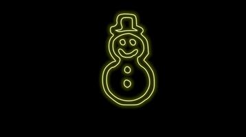 neon Kerstmis decoratie Aan zwart achtergrond video