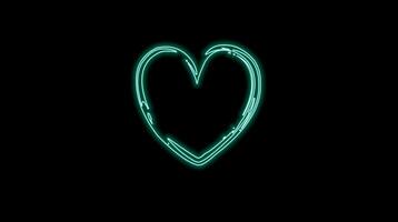 animado brilhando colorida néon coração video