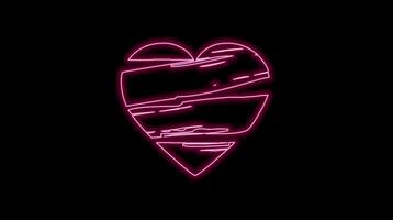 Animated Glowing Colorful Neon Heart video