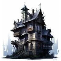 House anime style, House Gothic white background high quality ai image generated photo