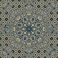 Seamless Vintage Floral Ornament Wallpaper with Geometric Shape vector