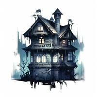 House anime style, House dark theme white background high quality ai image generated photo