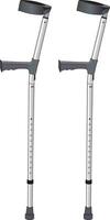 elbow crutches walking stick vector illustration, pair of aluminum crutches walking aid vector image