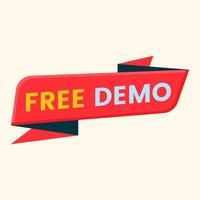 free demo button label vector