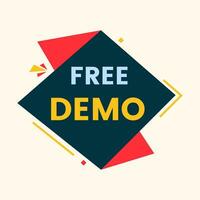 free demo button label vector