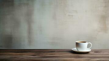 Minimalist background with cup of coffee photo